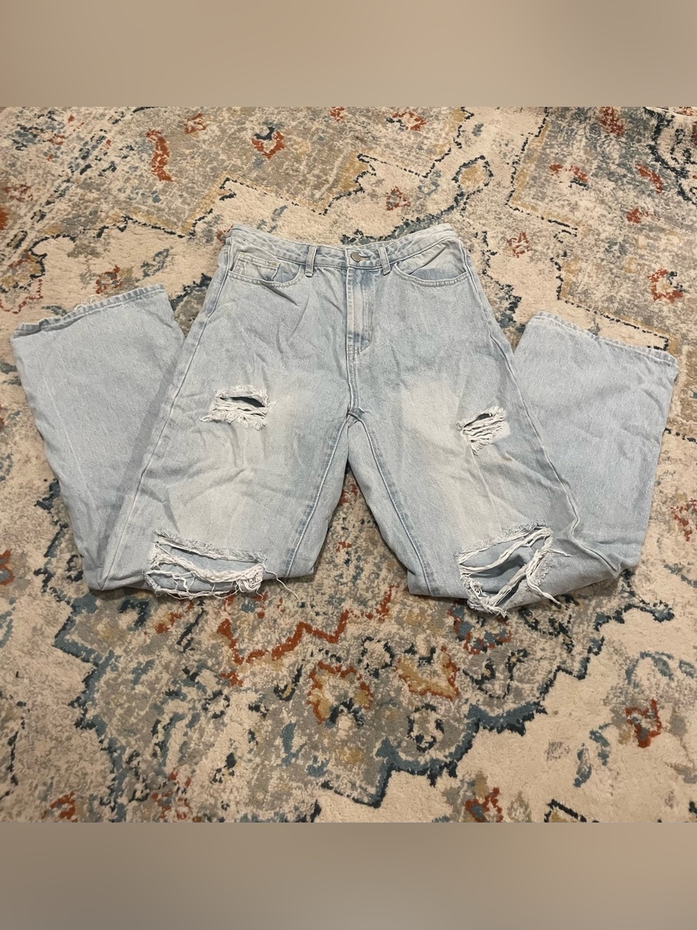 Shein Light Wash Ripped Jeans